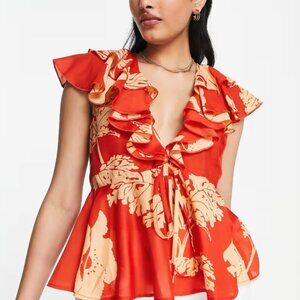 ASOS floral cut out top